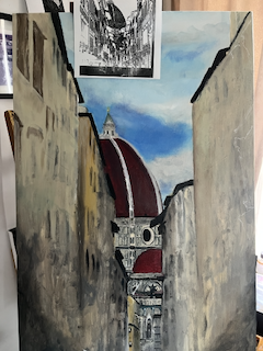 Via dei Servi painting progress